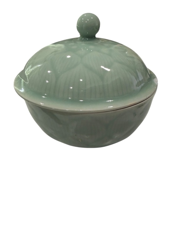 Longquan Other - Longquan Dombed Covered Soup Rice Bowl Lotus Petal Celadon Koi Collection 5inch